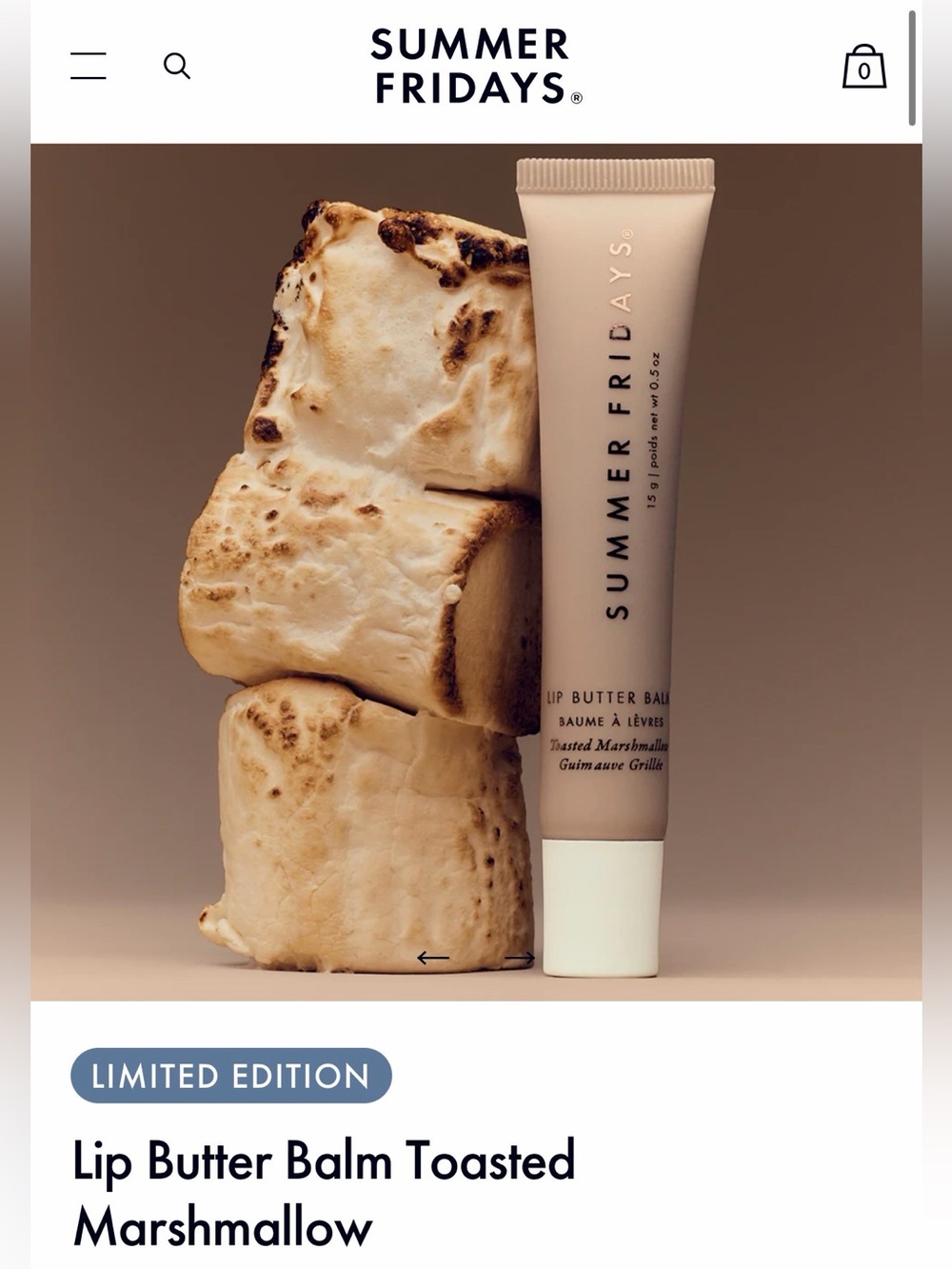 Summer Fridays Lip Butter Balm — Cream Beige Packaging